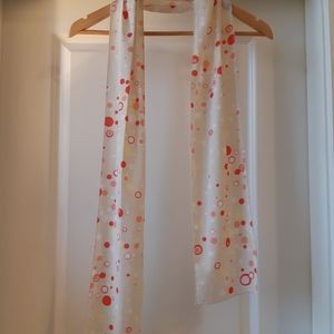 Cream, Pink, Yellow Polka Dot Scarf